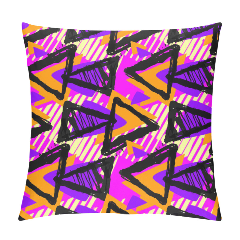 Personality  Abstract Urban Seamless Funky Geometric Pattern With Acrylic Blo Pillow Covers