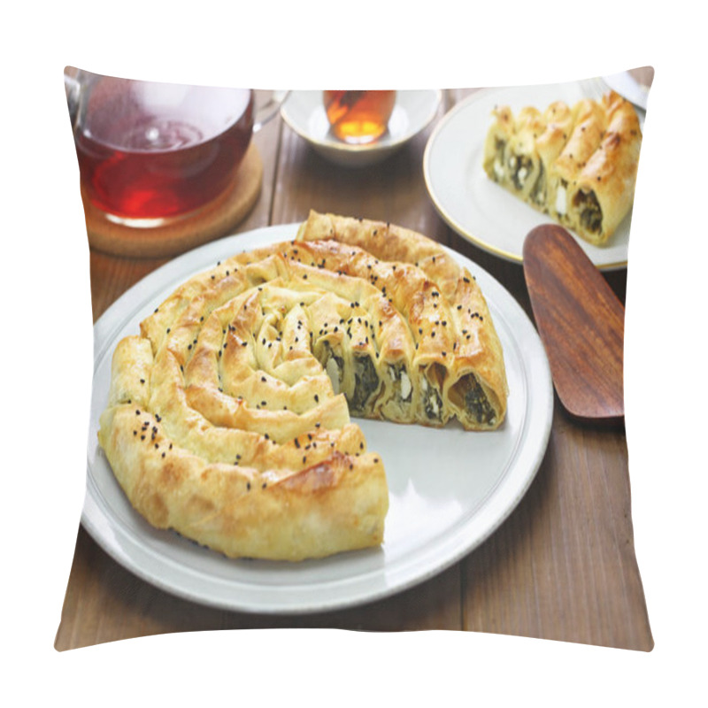 Personality  Homemade Rolled Borek, Spinach And Feta Cheese, Turkish Cuisine Pillow Covers