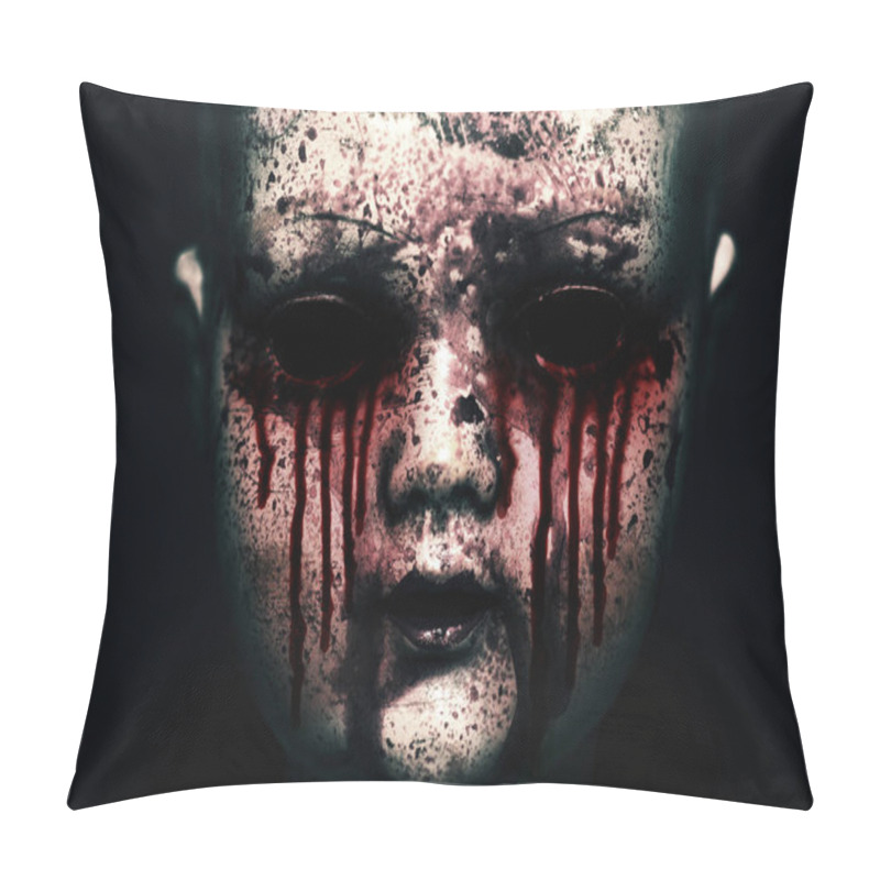 Personality  Creepy Bloody Doll In The Dark  Pillow Covers