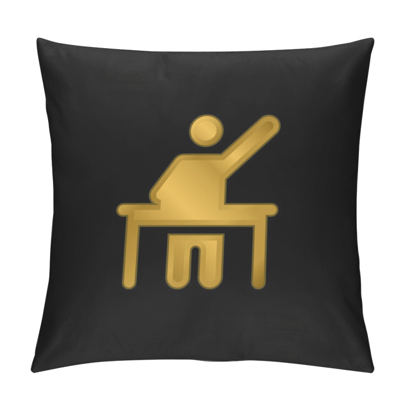 Personality  Asking Gold Plated Metalic Icon Or Logo Vector Pillow Covers