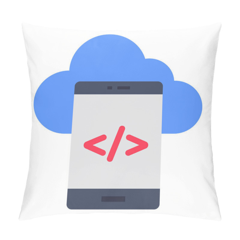 Personality  Unique Design Icon Of Mobile Coding Pillow Covers