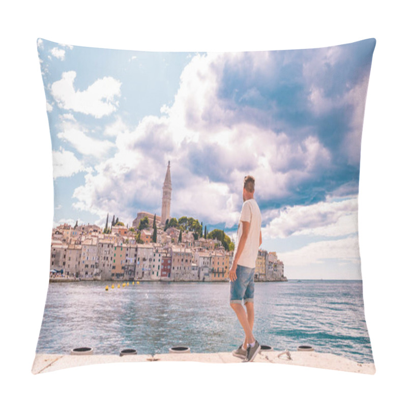 Personality  Rovinj Croatia , Beautiful Summer Day At The Harbor Of Rovinj, Sunset Sky Long Exposure  Pillow Covers