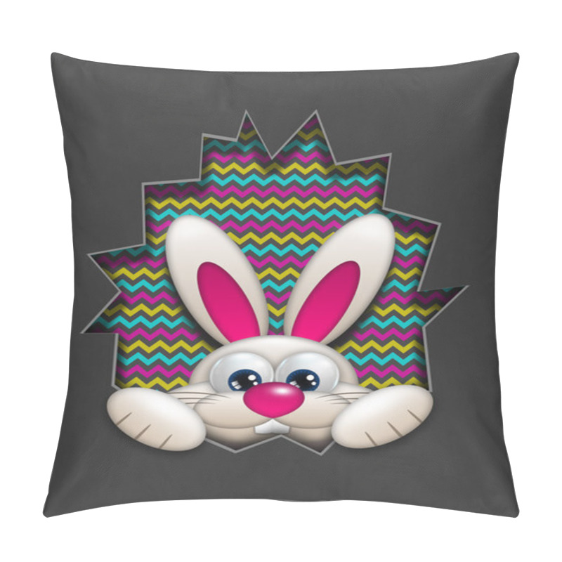 Personality  Easter Bunny Hidden In Egg Hollow With Place For Text Pillow Covers