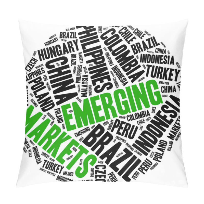 Personality  Emerging Markets. Word Cloud Illustration. Pillow Covers