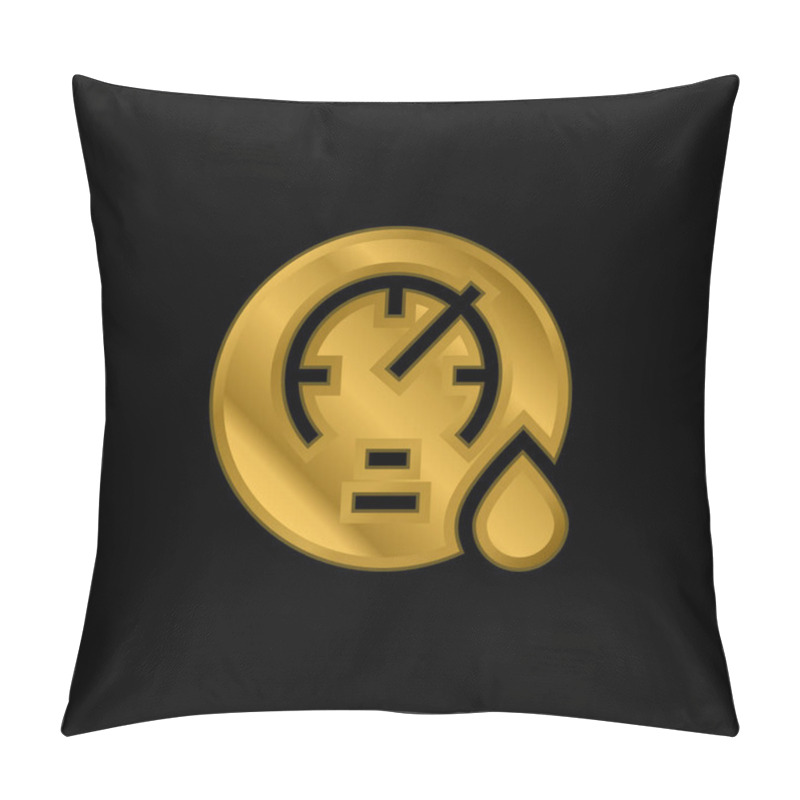 Personality  Barometer Gold Plated Metalic Icon Or Logo Vector Pillow Covers