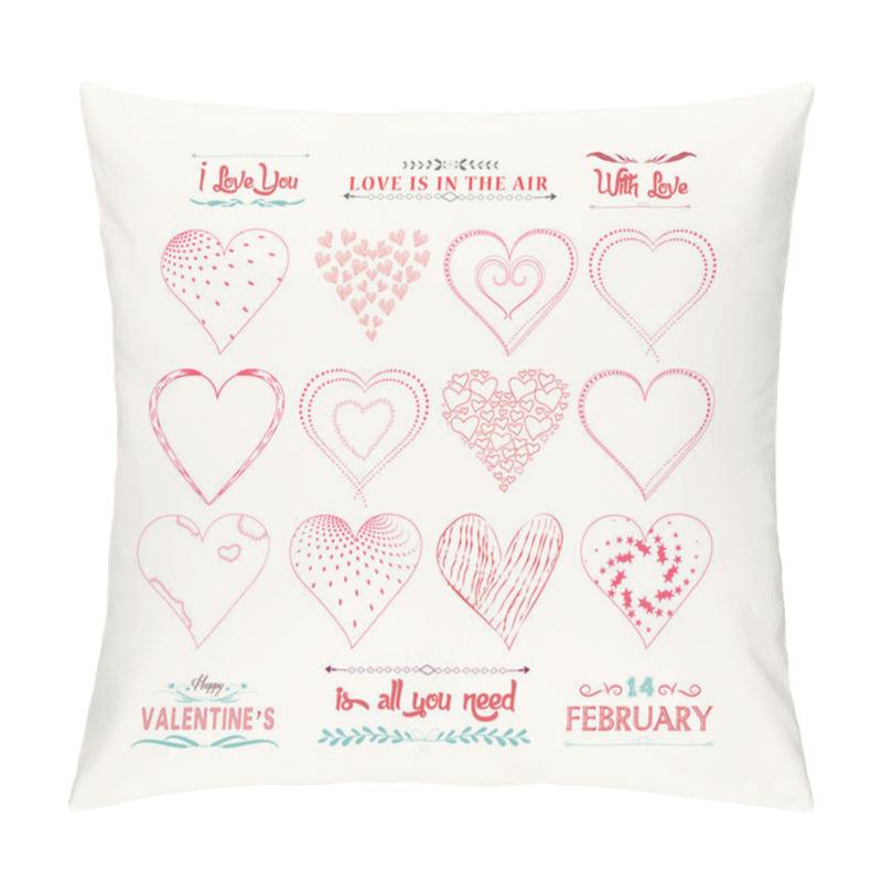 Personality  Set Of Valentine Hearts For Design Pillow Covers