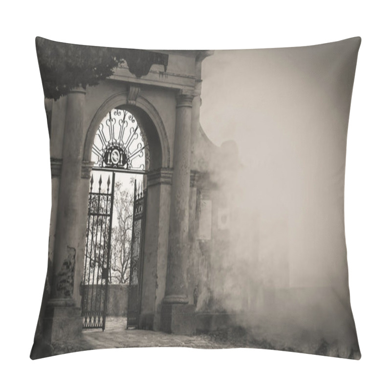 Personality  A Door Of An Old Italian Building, A Sight That Symbolizes The Required Step That Sometimes Needs To Be Done To Change Their Lives According To What Can Lead Us To Happiness. Pillow Covers