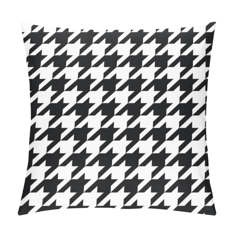 Personality  Houndstooth Pattern Black In Vector Pillow Covers