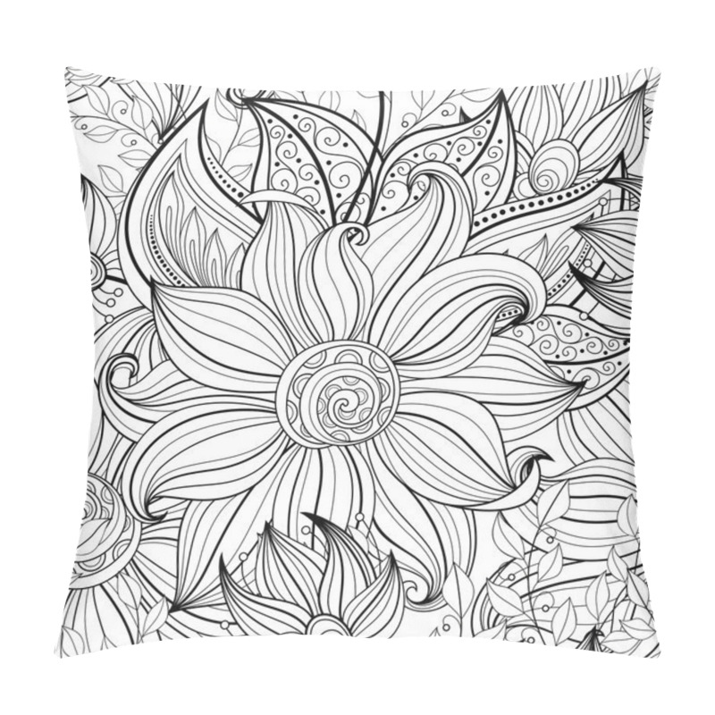 Personality  Abstarct  Monochrome Floral Pattern Pillow Covers