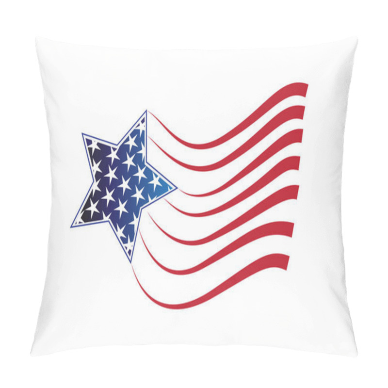 Personality  USA Flag Star Logo Icon Vector Image Design Pillow Covers