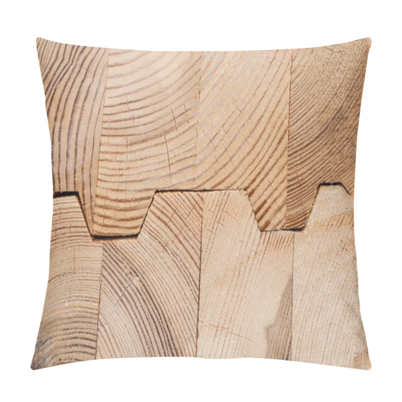 Personality  Wood Glued Timber Close Up. Wooden Grain Timber End Background.  Pillow Covers