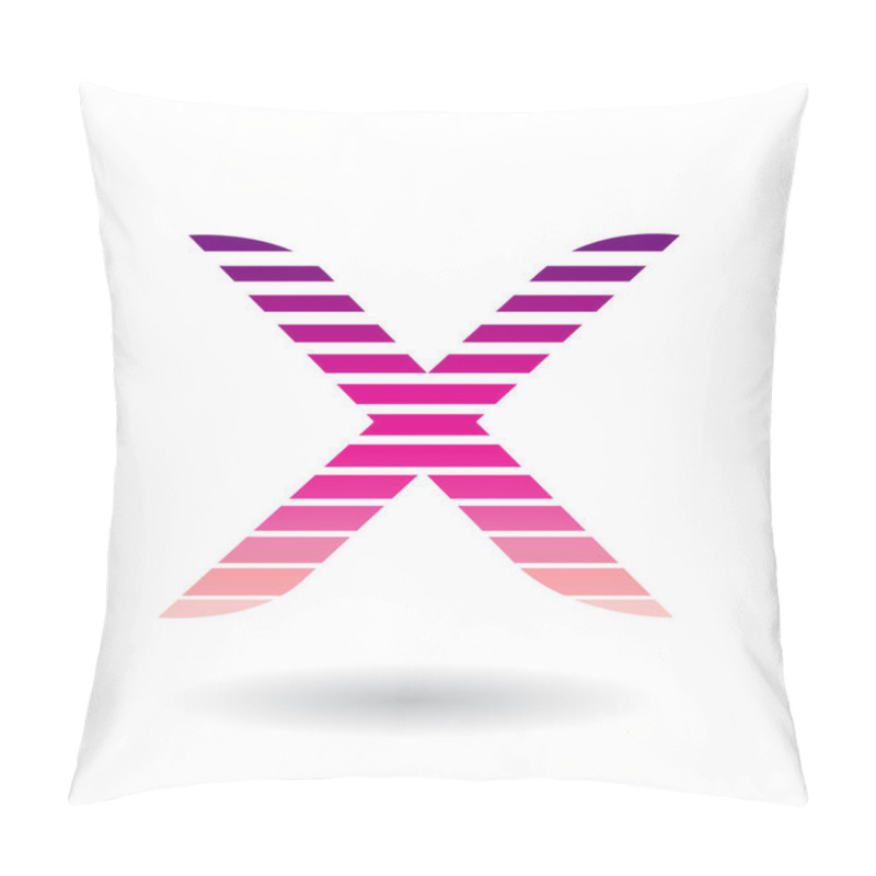 Personality  Rounded Striped Magenta Icon For Letter X Illustration Pillow Covers