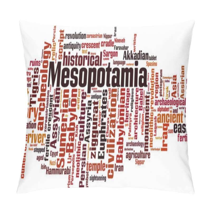 Personality  Mesopotamia Word Cloud Concept. Collage Made Of Words About Mesopotamia. Vector Illustration Pillow Covers