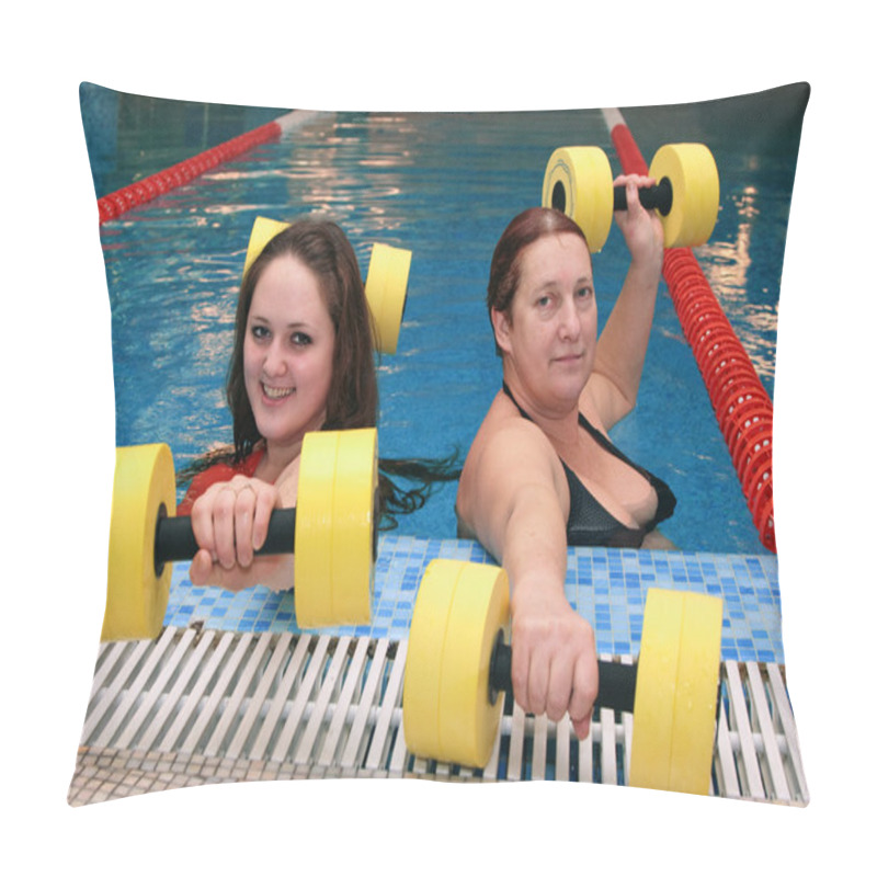 Personality  Two Womam In Water With Dumbbells Pillow Covers