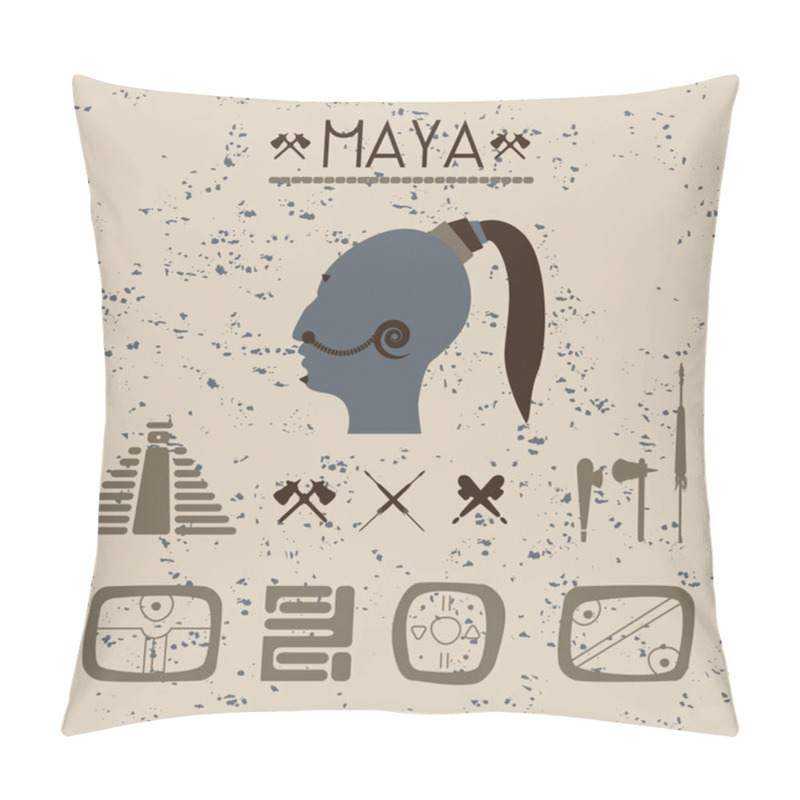 Personality  Design Elements Mystical Signs And Symbols Of The Maya. Pillow Covers