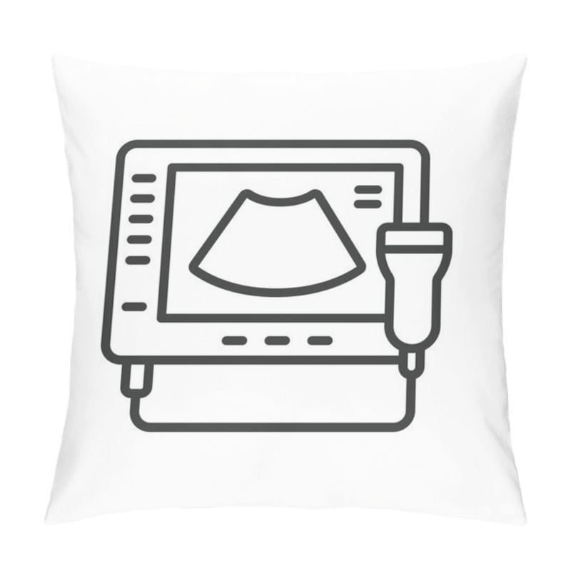 Personality  Ultrasonic Sensor, In Line Design. Distance Sensor, Ultrasonic Wave, Ultrasonic Detection, Sensor Technology, On White Background Vector. Ultrasonic Sensor, In Line Design, Editable Stroke Icon Pillow Covers