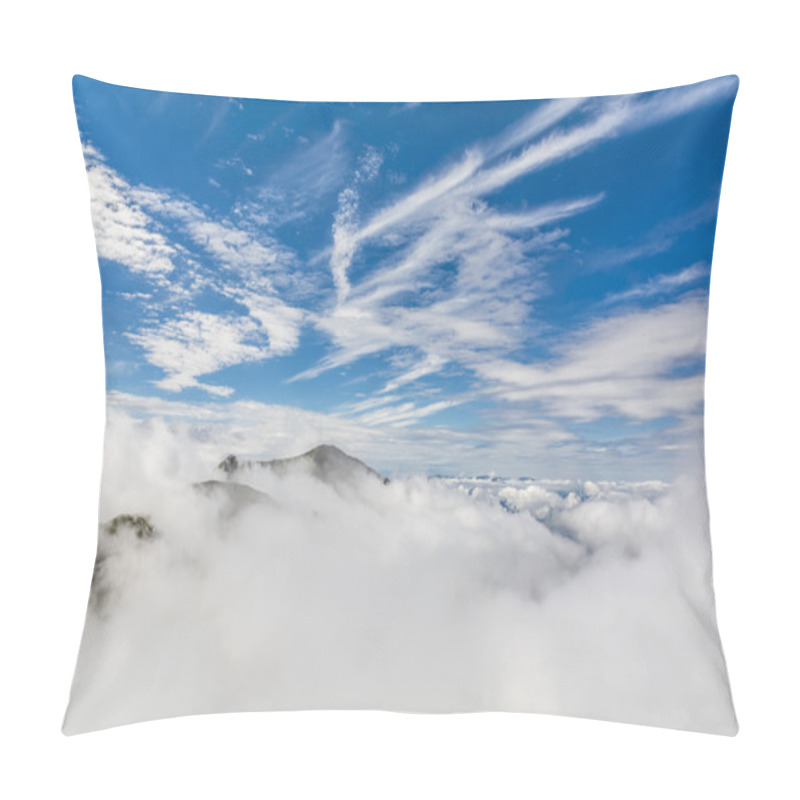 Personality  Peaks Forming A Kind Of Island In A Sea Of Clouds Pillow Covers