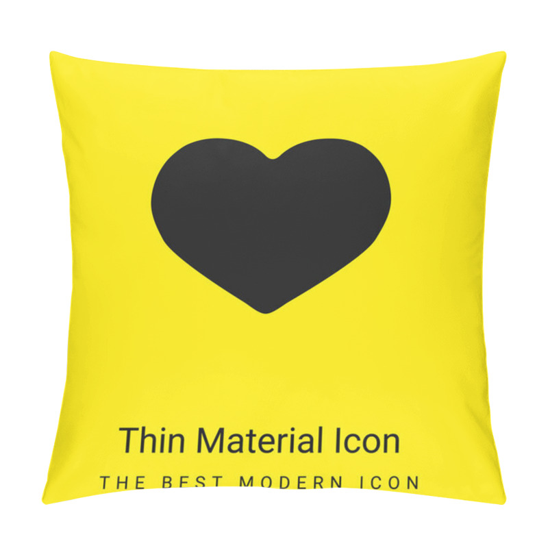 Personality  Big Black Heart Minimal Bright Yellow Material Icon Pillow Covers