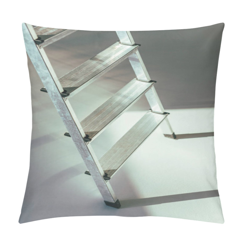 Personality  Close-up View Of Metal Stepladder In Studio On Grey      Pillow Covers