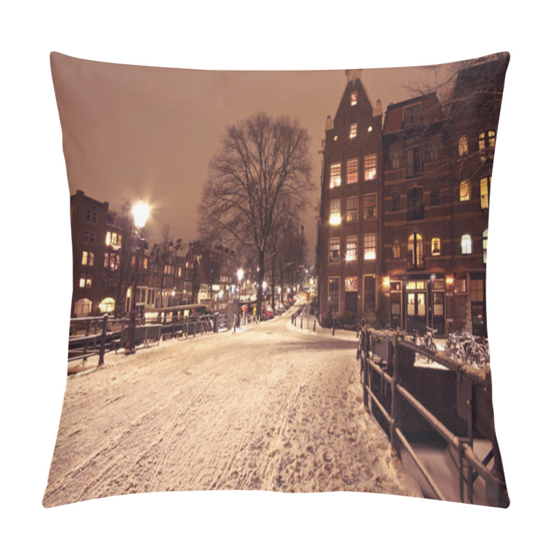 Personality  Amsterdam At Night In Wintertime In The Netherlands Pillow Covers