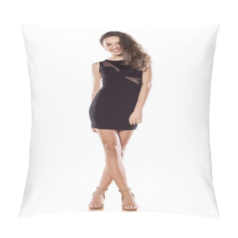 Personality  Girl In Black Dress Pillow Covers