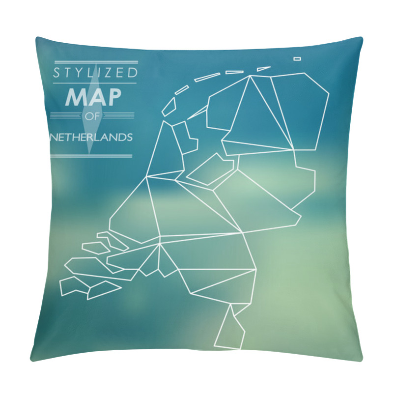 Personality  Stylized Map Of Netherlands Pillow Covers