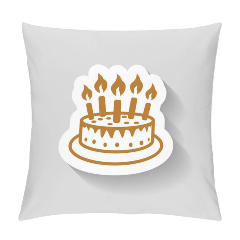 Personality  Pictograph Of Cake Icon Pillow Covers