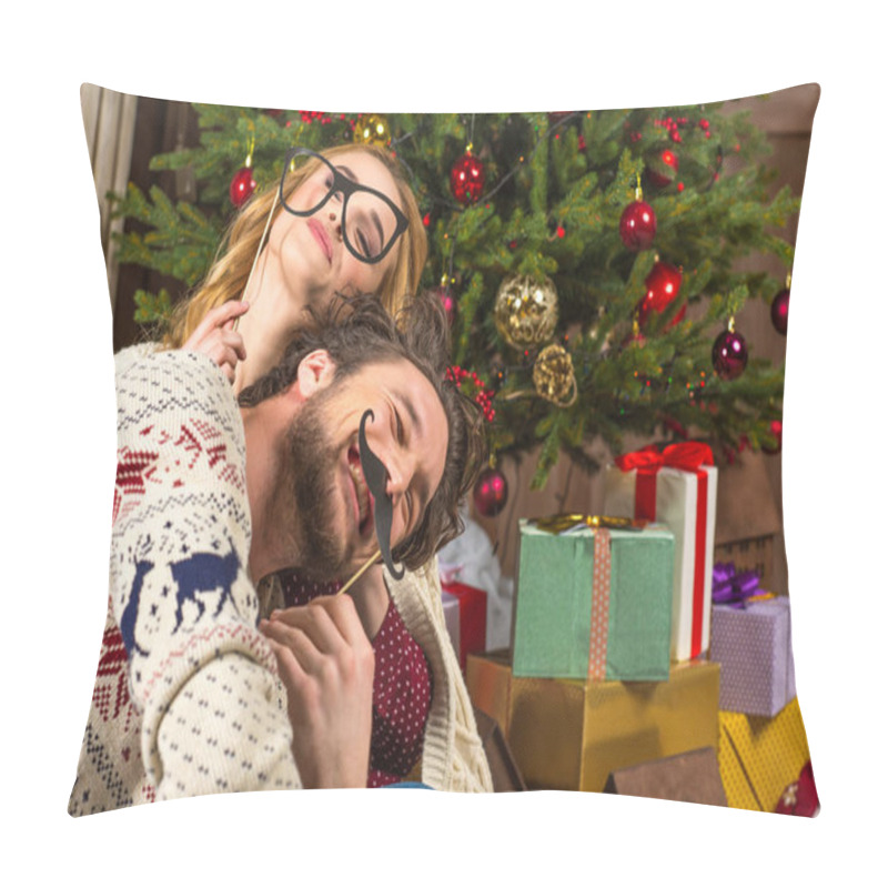 Personality  Couple Having Fun With Party Sticks Pillow Covers