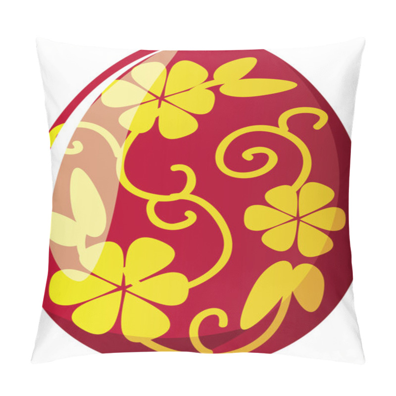 Personality  Red Easter Egg With Flower Design Pillow Covers