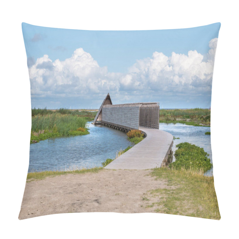 Personality  Boardwalk Path To Bird Hide On Manmade Island Marker Wadden In M Pillow Covers