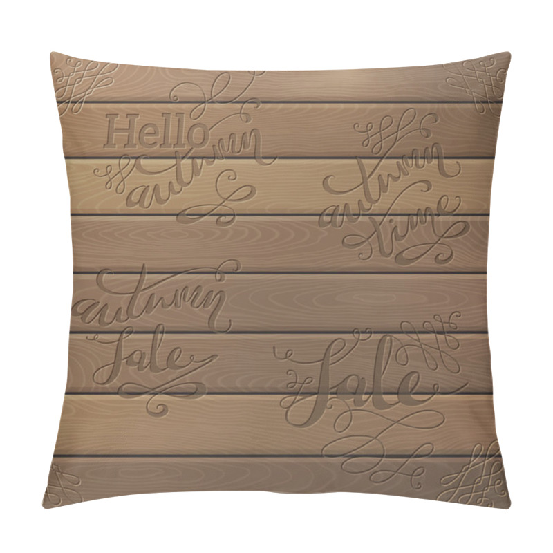 Personality  Wood Autumn Lettering. Pillow Covers