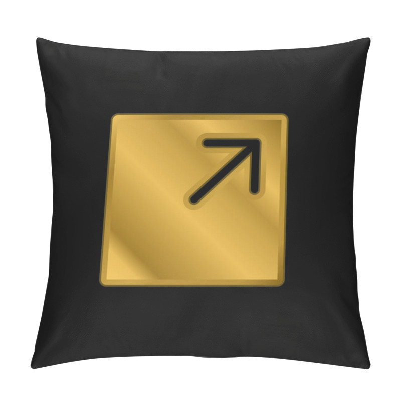 Personality  Arrow Gold Plated Metalic Icon Or Logo Vector Pillow Covers