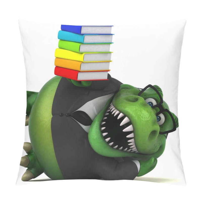 Personality  Funny Cartoon Character With Books  - 3D Illustration Pillow Covers