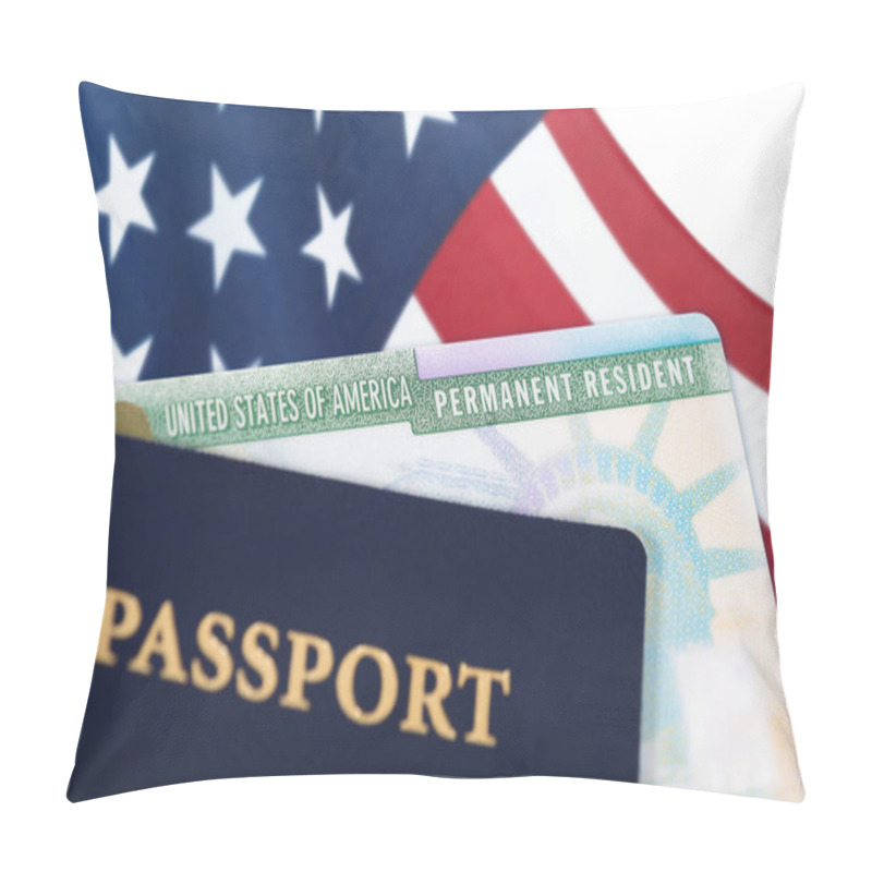 Personality  United States Resident Card, Immigration Concept Pillow Covers