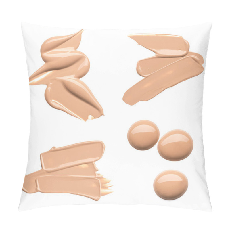 Personality  Set Of Beige Foundation Or Acrylic Paint Strokes Isolated On White Background. Pillow Covers