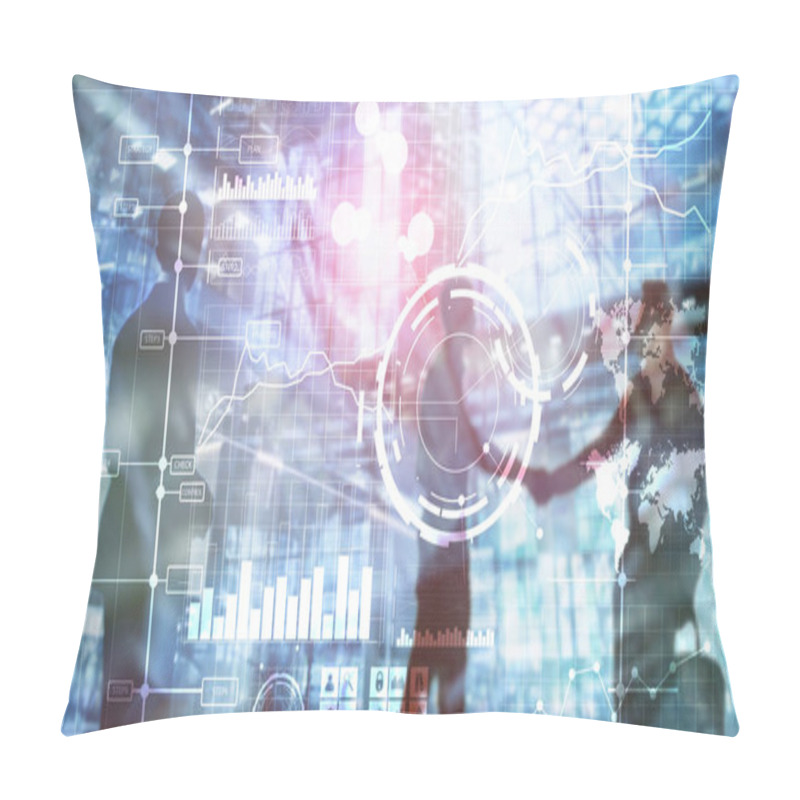 Personality  Business Intelligence BI Key Performance Indicator KPI Analysis Dashboard Transparent Blurred Background. Pillow Covers