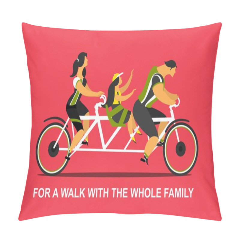 Personality  Family Biking Tandem Pillow Covers