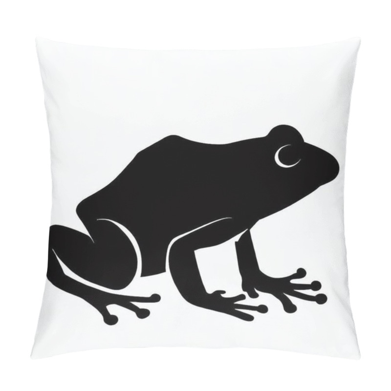 Personality  Vector Silhouette Of Frog, Cute Frog Graphic For Amphibian And Nature Themes Pillow Covers