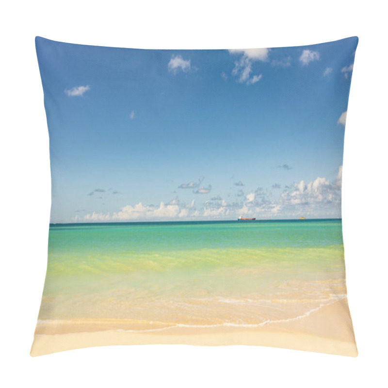 Personality  Caribbean Beach With White Sand, Deep Blue Sky And Turquoise Water Pillow Covers