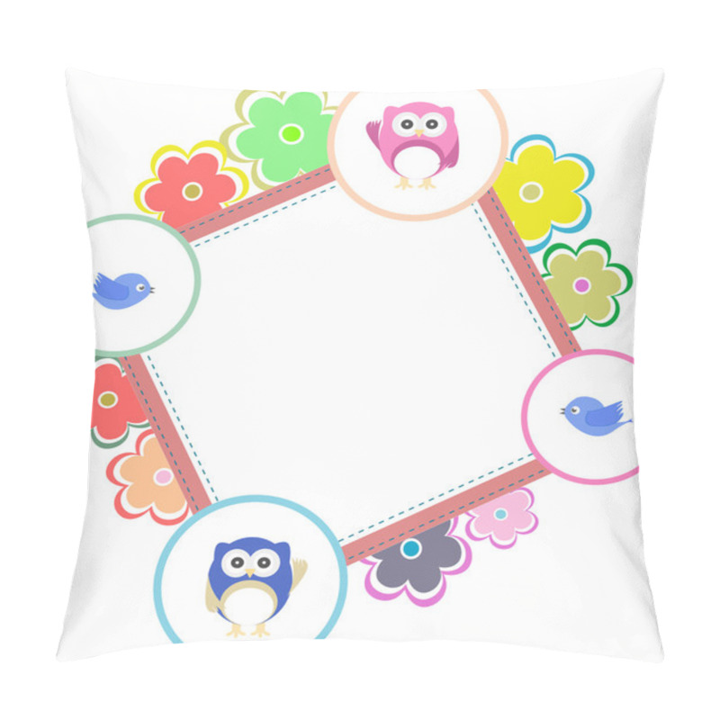 Personality  Birds, Owls, Flowers In Spring Invitation Card Pillow Covers