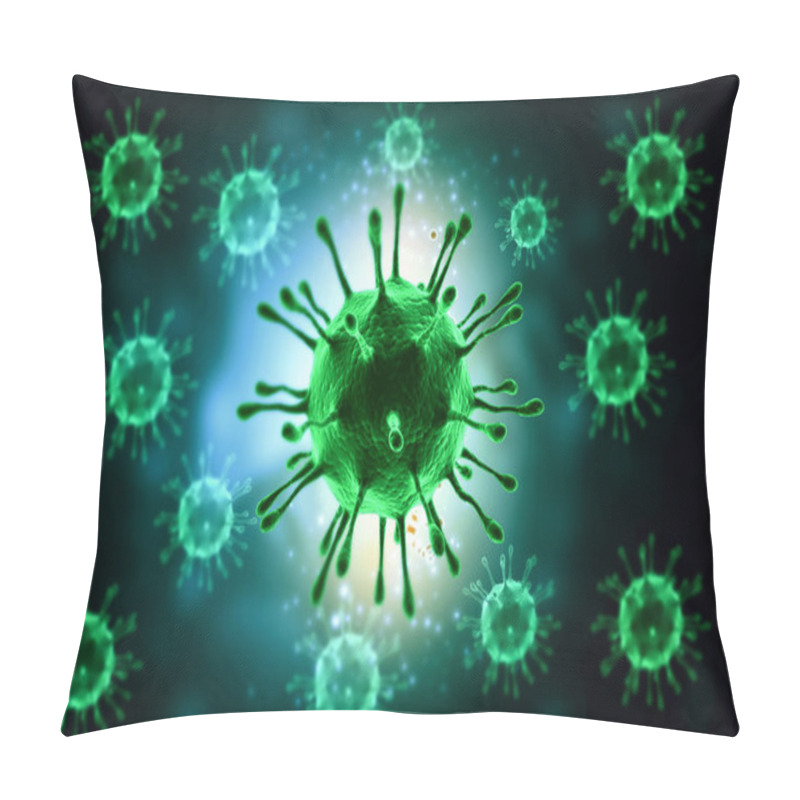 Personality  Human Virus. Medical Background. 3d Illustration	 Pillow Covers