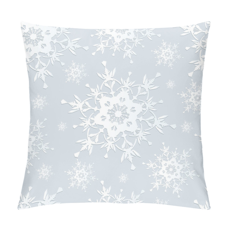 Personality  Seamless Pattern Grey With Snowflakes Pillow Covers