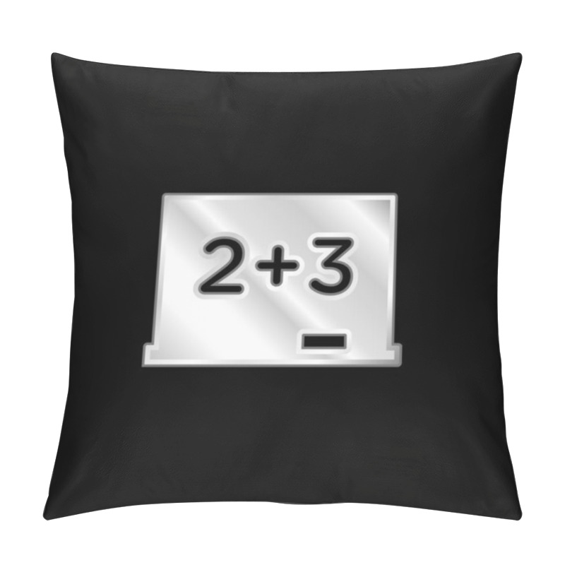 Personality  Blackboard With Mathematical Basic Calculations Silver Plated Metallic Icon Pillow Covers