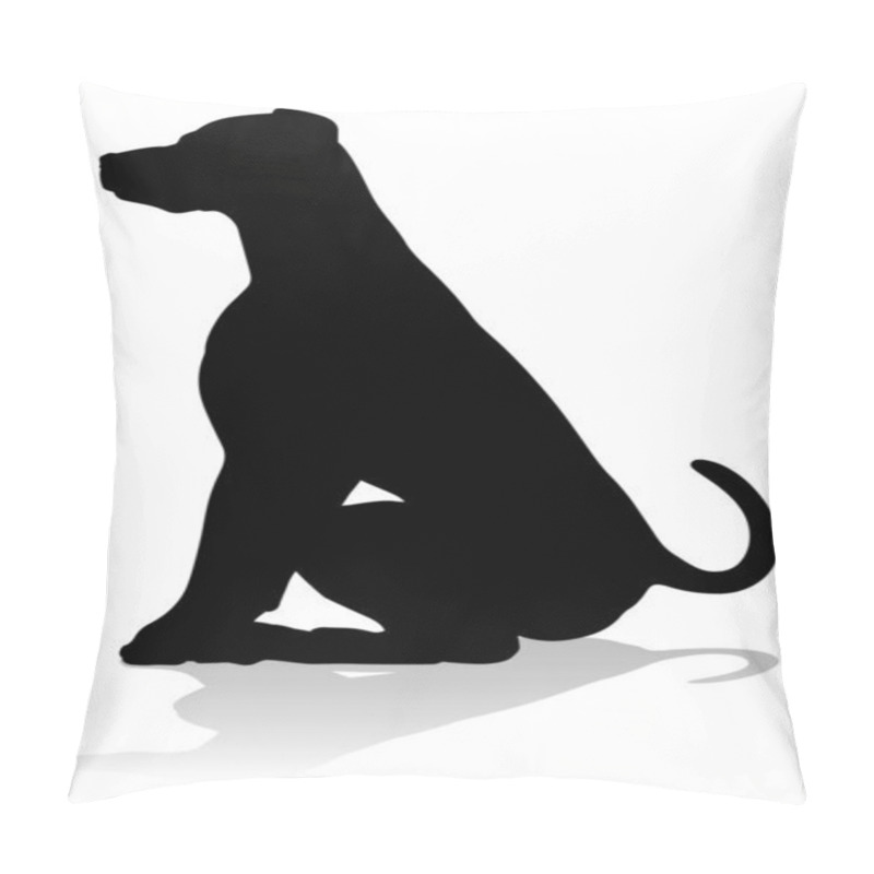 Personality  A Detailed Animal Silhouette Of A Pet Dog Pillow Covers