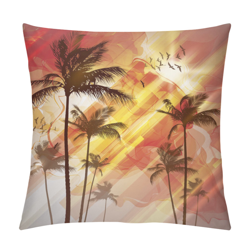 Personality  Palm Trees At Sunset Pillow Covers