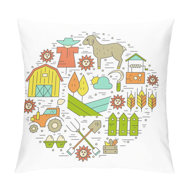 Personality  Farming Circle Concept Pillow Covers