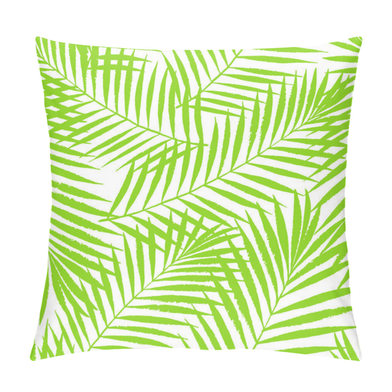 Personality  Summer Tropical Palm Tree Leaves Seamless Pattern. Vector Grunge Design For Cards, Web, Backgrounds And Natural Product. Pillow Covers