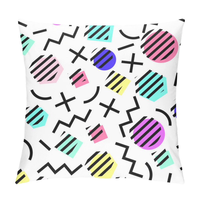 Personality  Vector Seamless Geometric Pattern. Memphis Style. Abstract 80s. Pillow Covers