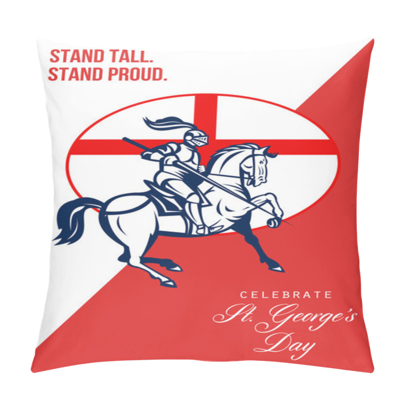 Personality  Happy St George Day Stand Tall Stand Proud Retro Poster Pillow Covers