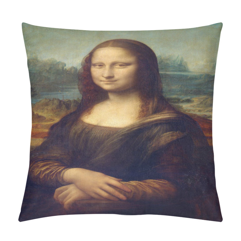 Personality  Portrait Of Mona Lisa Painted By Leonardo Da Vinci Between 1503 And 1506. Pillow Covers